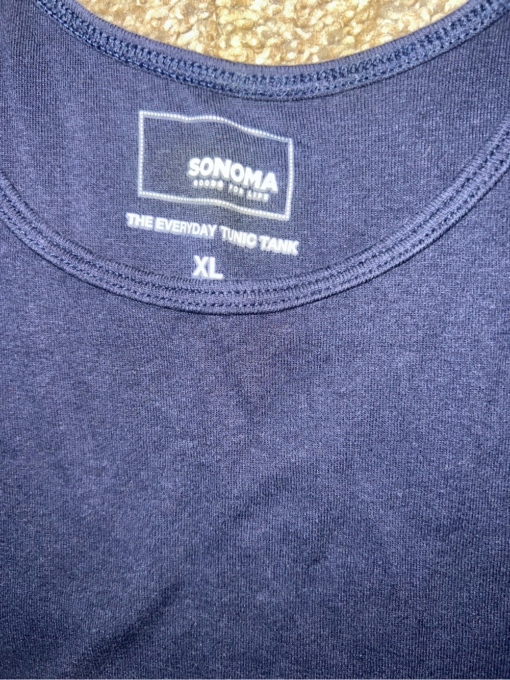 Sonoma Navy Scoop Neck Tank Top - Picture 2 of 2